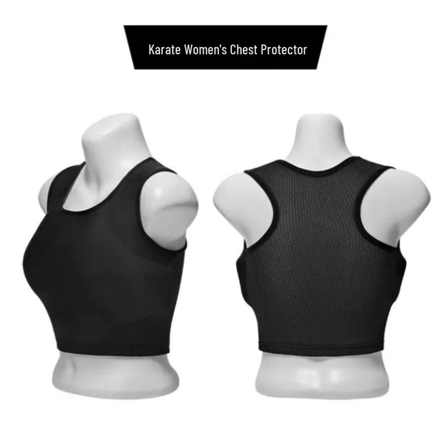 Женский дышащий защита груди для каратэ и боевых искусств - Удобный, впитывающий пот жилет для соревнований, тренировок и самообороны
