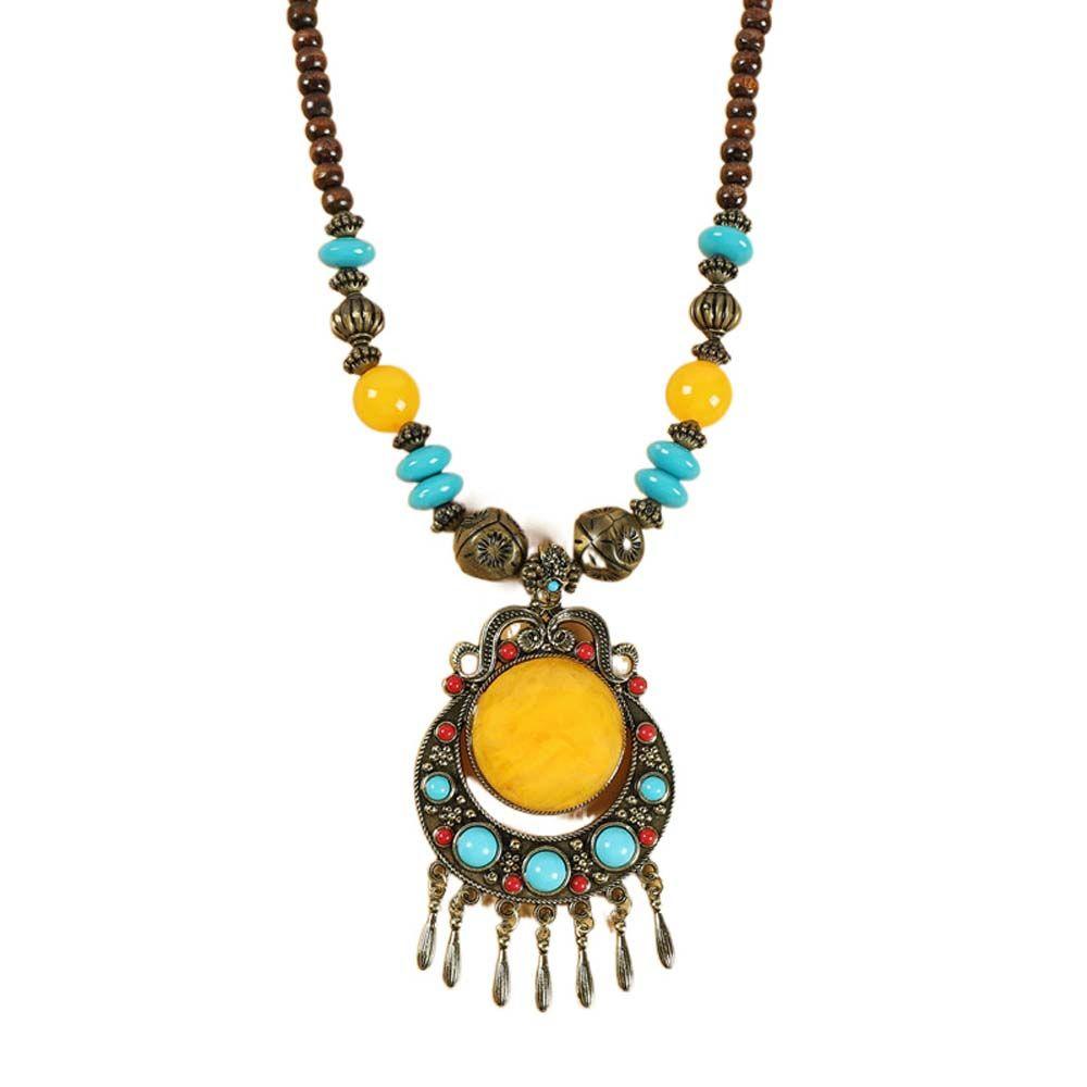 Necklace Tibetan Jewelry Forehead Pendant Ethnic Tassel Necklace Ethnic Head Chain Bohemia Tiara