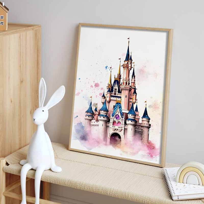 Disney Алмазная мозаика 5D Акварельная иллюстрация Замок Диснея DIY Подарок Подходит для Гостиной Спальни Офиса и Домашнего Декора