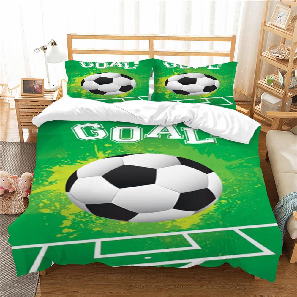 3D комплект постельного белья, пододеяльник, очаровательный футбольный принт, пододеяльник, наволочка из микрофибры, домашний текстиль
