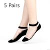 5 Pairs of Women's Summer Embroidered Non Slip Cotton Bottom Glass Silk Socks