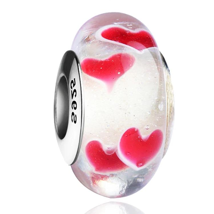 Новые оригинальные медные бусины-шармы из муранского стекла в виде цветка и листа, космическая радуга, для браслета, сделай сам, женские ювелирные изделия, подарок