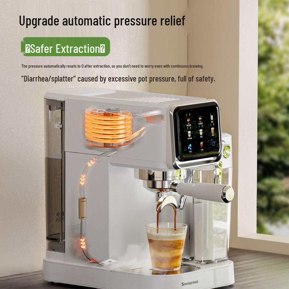 Компактная автоматическая эспрессо-машина с функцией горячей/холодной экстракции, вспенивателем молока и интеллектуальным сенсорным управлением для домашнего использования