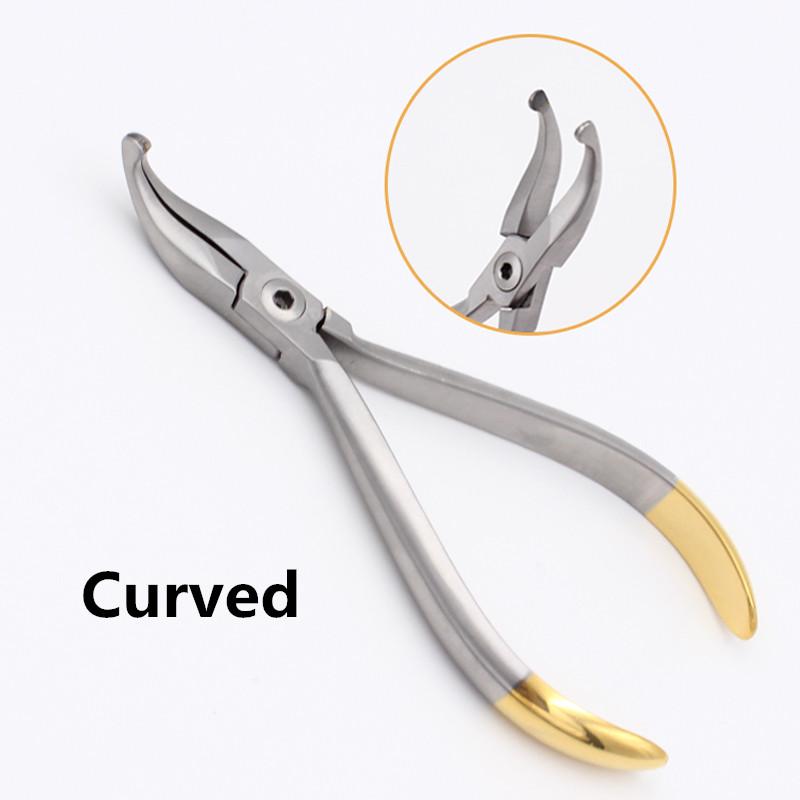 Dental How Plier Straight + Curved Orthodontic Straight Arch Wire Holding Pliers Stainless Steel Dental How Pliers Forcep