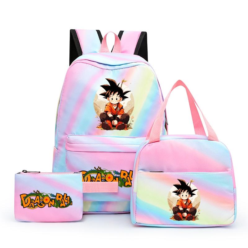 3Pcs/set Anime Dragon Ball Backpack for Girls Boys Back To Schoolbag with Lunch Bag Student Bookbag Men Women Travel Bag Mochila