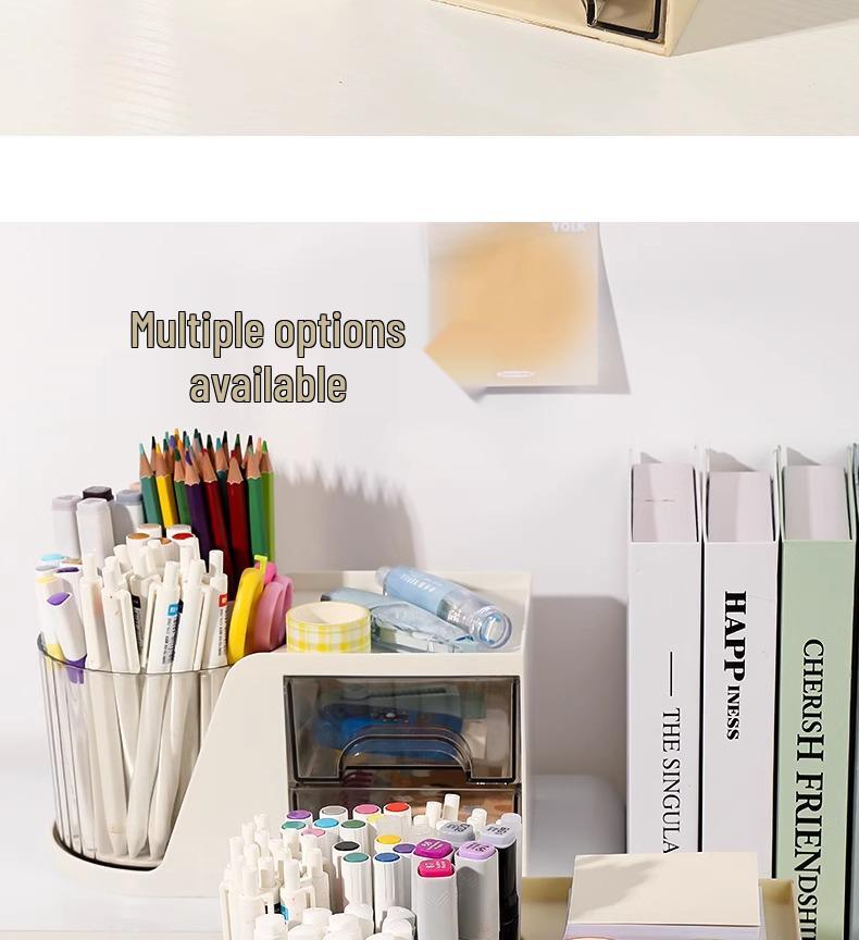 360° Rotating Pen Holder: Luxurious, Multifunctional, Large-Capacity Desk Storage for Students and Offices