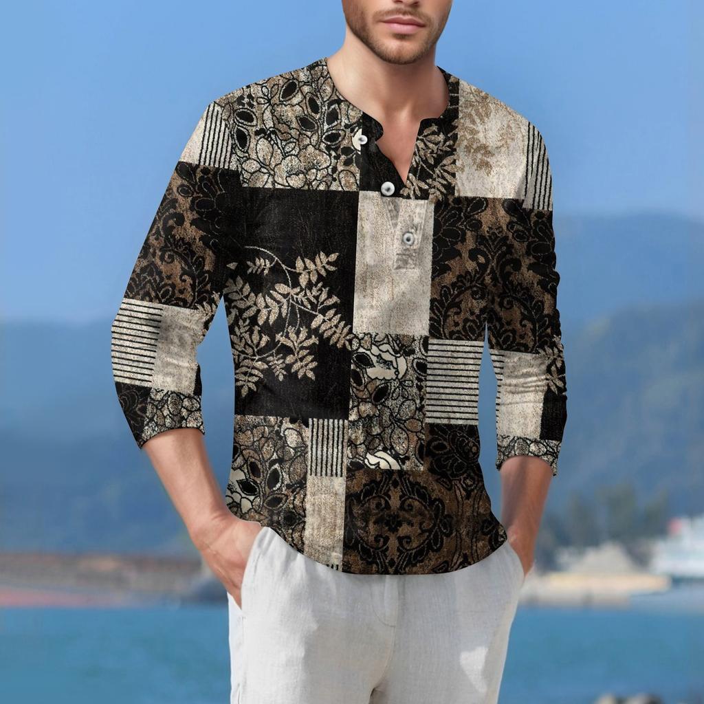 Мужская футболка уличная повседневная мода с длинными рукавами