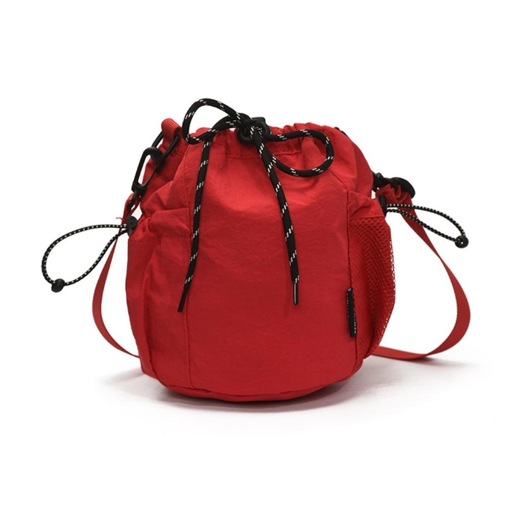 Korean Style Drawstring Bucket Bag Handbag Small Crossbody Bag Sweet Nylon Shoulder Bag  Travel