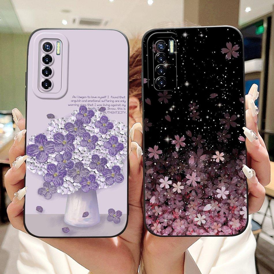 Чехол для телефона Tecno Camon 17 Pro 17P Camon17 Camon17P 17Pro CG8 CG7 CG6 Элегантный Цветочный Узор Мягкий Силиконовый Ударопрочный Чехол