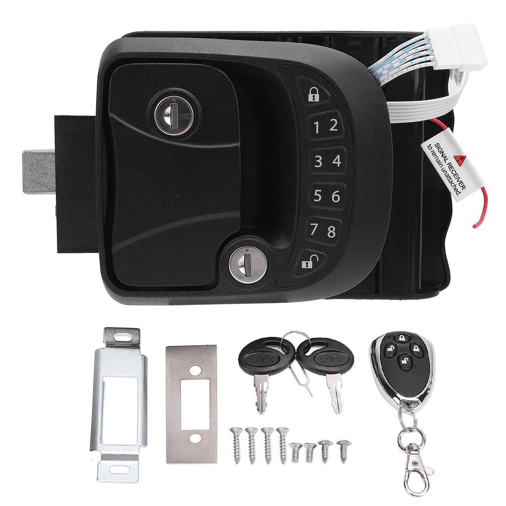 RV Door Lock Latch Keyless Entry Remote Control Keypad Zinc Alloy Trailer Door Latch for Trailers Motorhomes Right Side