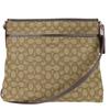 Used Shoulder Bag F58285 Signature Canvas/leather Beige Dark Brown Diagonally Hung