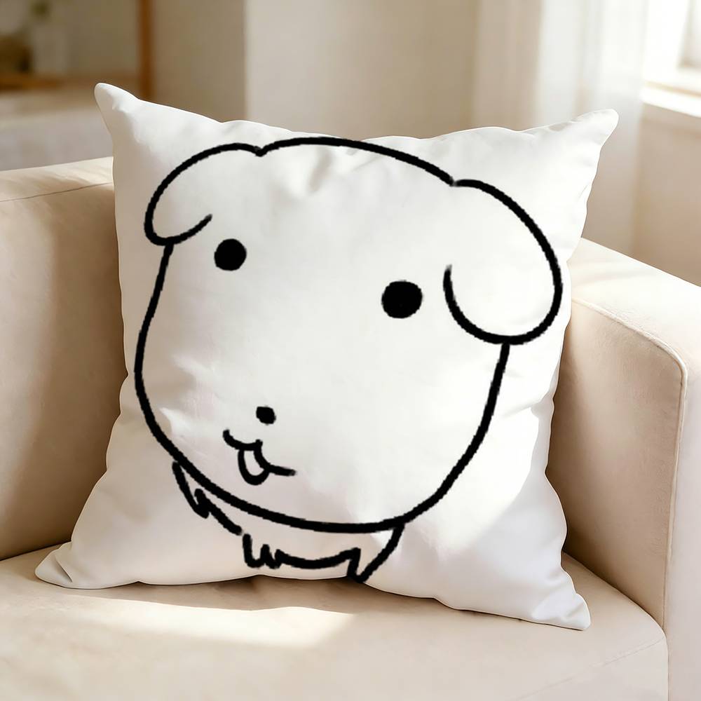 Cute Cartoon GGanadi Dog Square DoubleSided printed Pillow Case Bedroom Bedside Pillow Sofa Cushion Cover