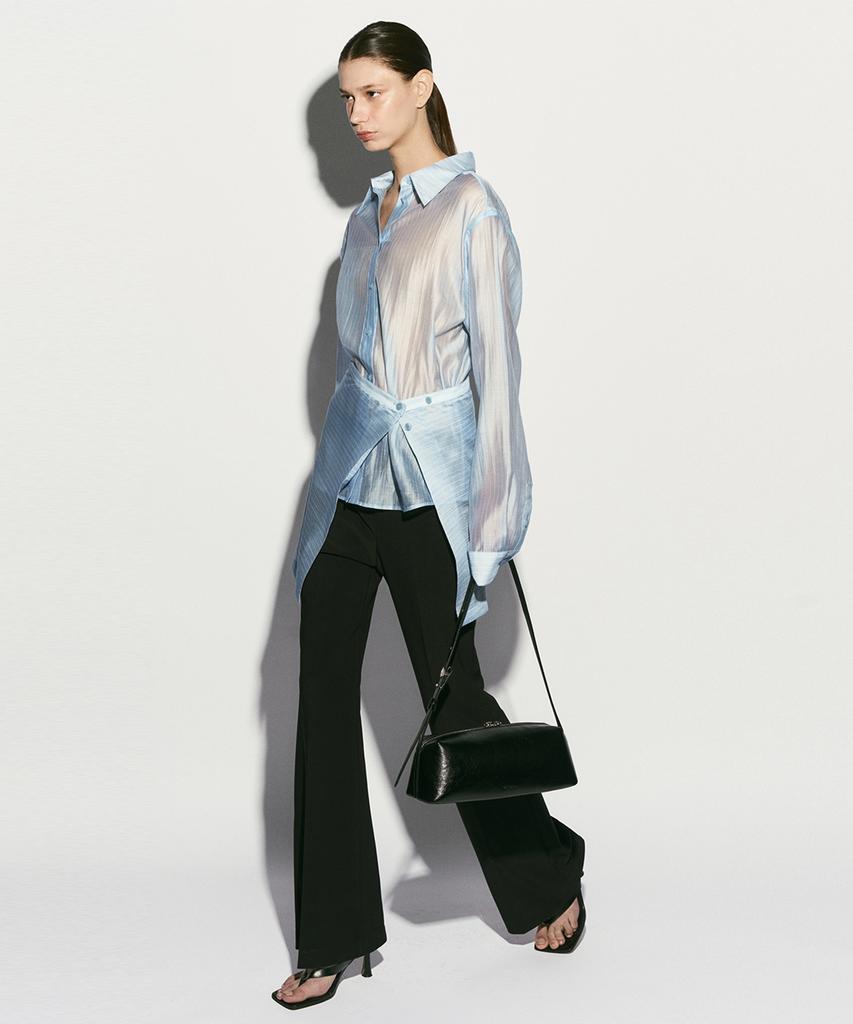 RE RHEE High-Rise Elasticated Bootcut Pants Black