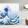 Japanese-style Shower Curtain 3d Ink Painting Bathroom Curtain Waterproof With Hooks 180*240CM Shower Curtain Polyester Fabric