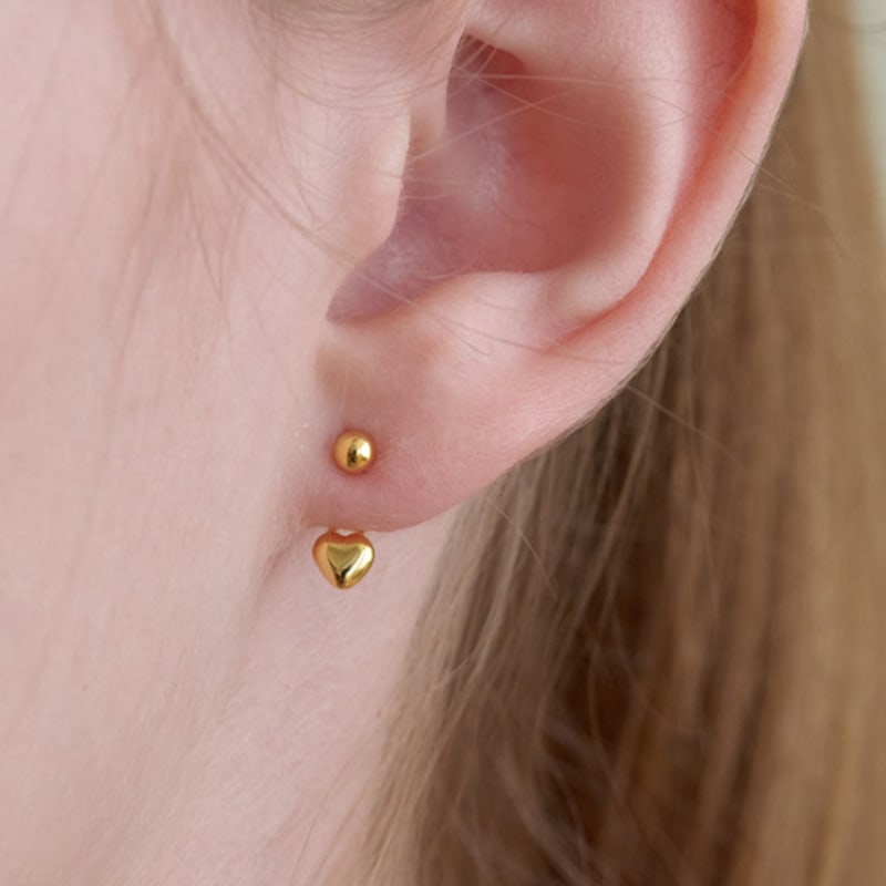 Primaute Circle Drop Heart Earring