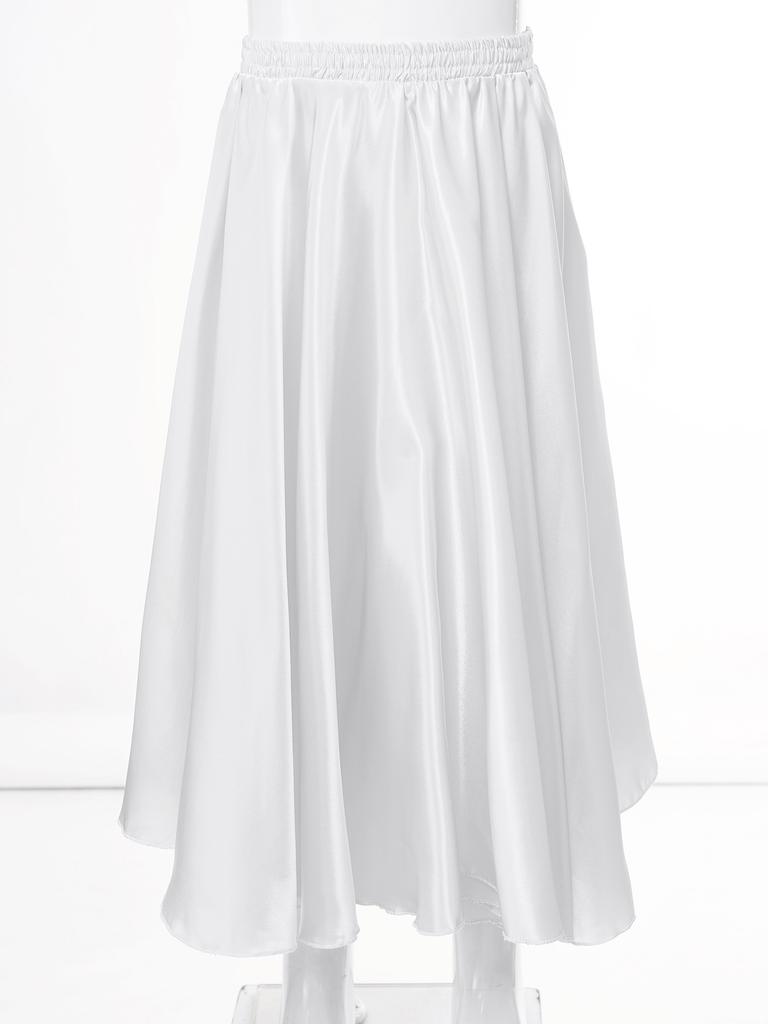 Юбка для девочек из испанского шифона для латинских танцев, большая расклешенная юбка для выступлений