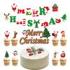 1 Set Cake Topper Exquisite Christmas Hanging Flag Festive Cake Inserts for Holiday Parties Decorations