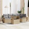 VidaXL 6-Piece Garden Sofa Set with Beige Cushions In Poly Rattan 3348286
