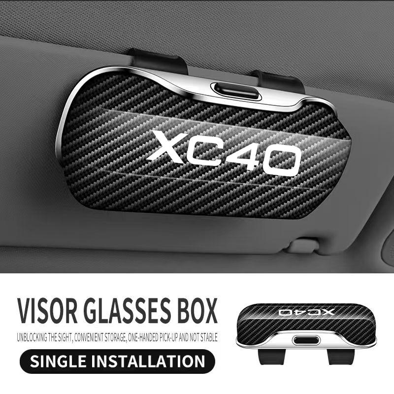 For Volvo XC90 XC60 XC40 EX30 EX40 S60 S90 C30 V40 V50 V90 Accessories Car Visor Sunglasses Glasses Case Glasses Holder Clip Box