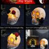Horror Skeleton Head Statue LED White Halloween Decoration Simulation Skull Ghost  House Ornaments