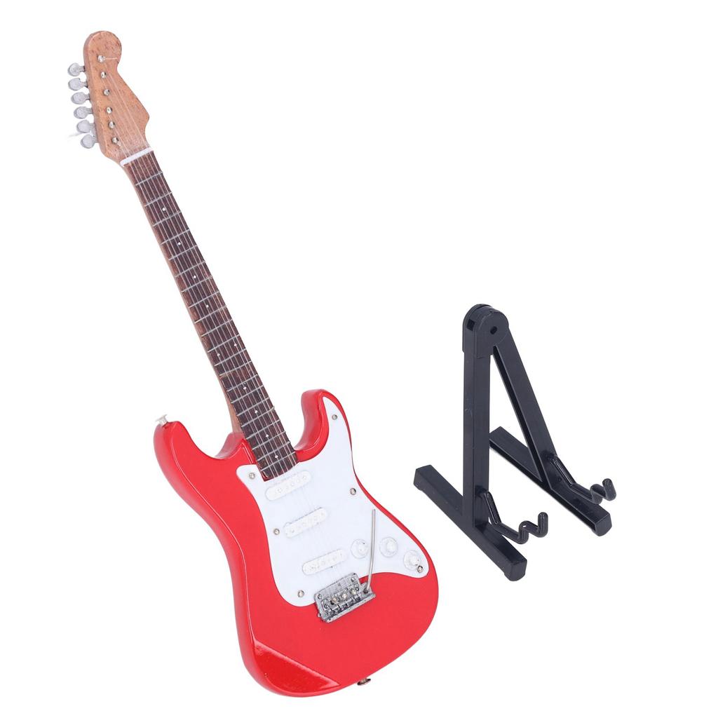 1:6 Электрогитара Миниатюрная 18 см Тонкие детали Экологическая гитара из бука Модель с кронштейном