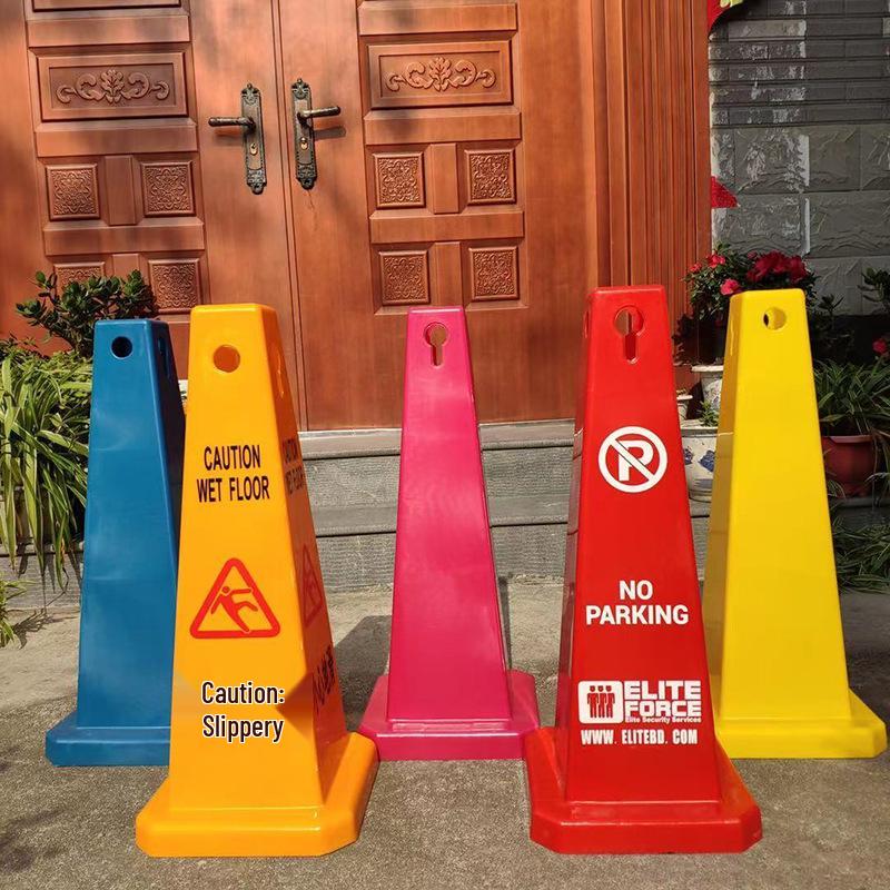 Thickened No Parking Warning Sign with Traffic Cone