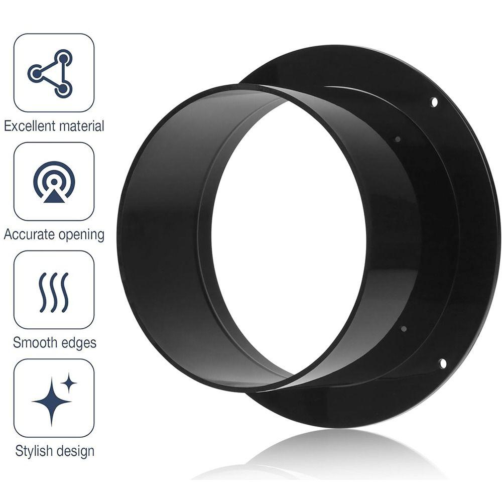 Round Wall Flange Connector Black Vent Pipe Adapter Exhaust Pipe Connector Ventilation Pipe