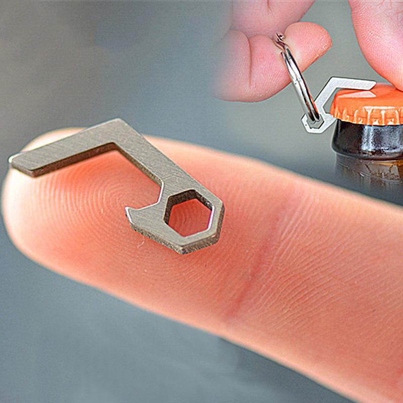 1 шт., мини-открывалка для бутылок из нержавеющей стали, брелок для ключей, инструмент, уличная отвертка