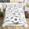 Футбольный комплект постельного белья King Queen Полноразмерный футбольный узор полиэстеровый пододеяльник для детей подростковый футбольный комплект постельного белья