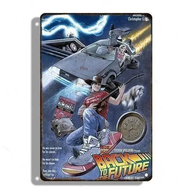 Retro Metal Sign Vintage Tin Sign Movie Back To The Future Poster for Wall Decor Cafe Bar Office Home Art Sign Gift