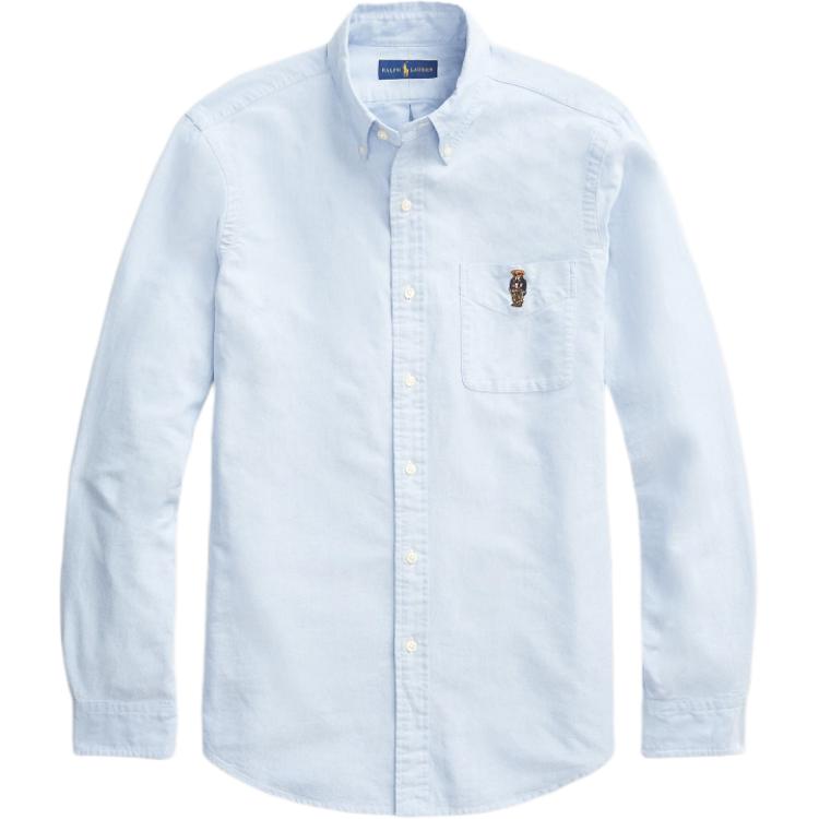 Polo Ralph Lauren Вышитая рубашка свободного кроя на пуговицах с длинным рукавом для мужчин, синяя MNPOWOV16820896-400