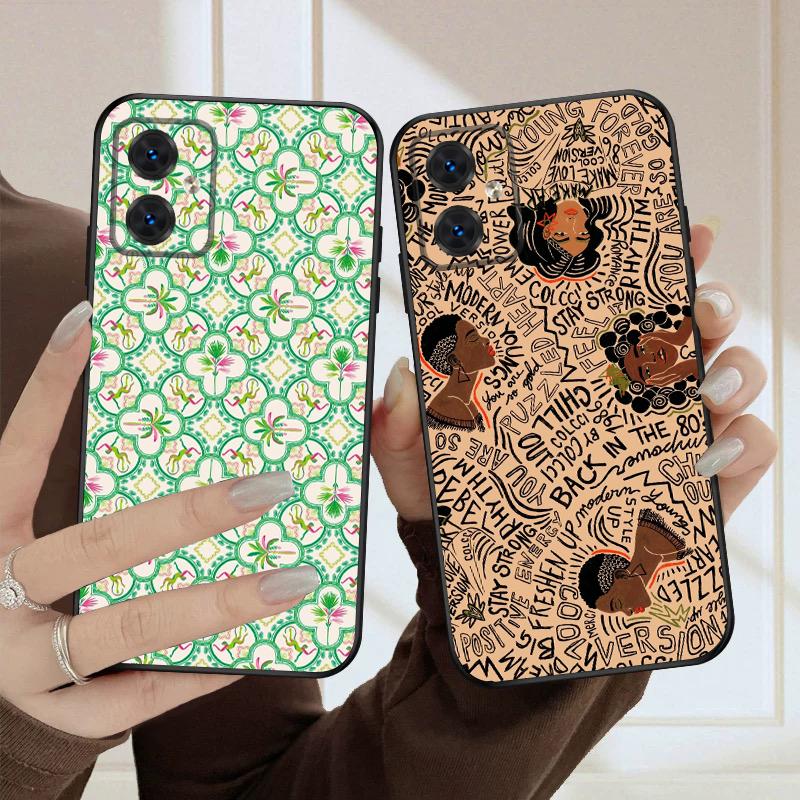 Цветы и Женщины Для Motorola Moto G 04 G05 G14 15 24 34 35 54 55 75 84 85 Edge 40 50 Fusion 60 Fusion силиконовый мягкий чехол для телефона