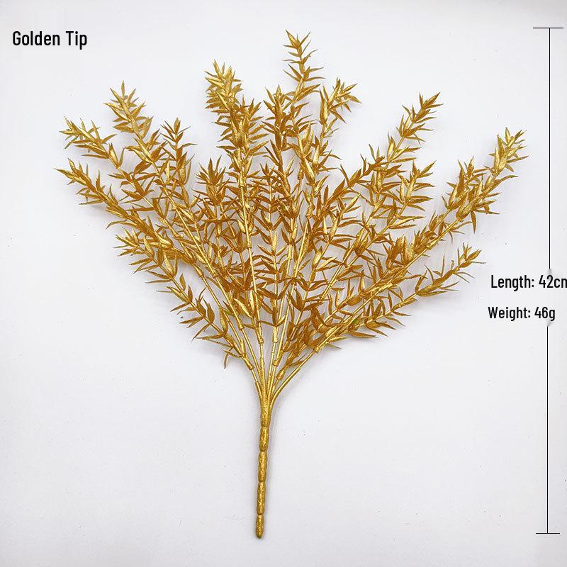 Artificial Golden Plant Picks for Flower Arrangements and Indoor Decoration