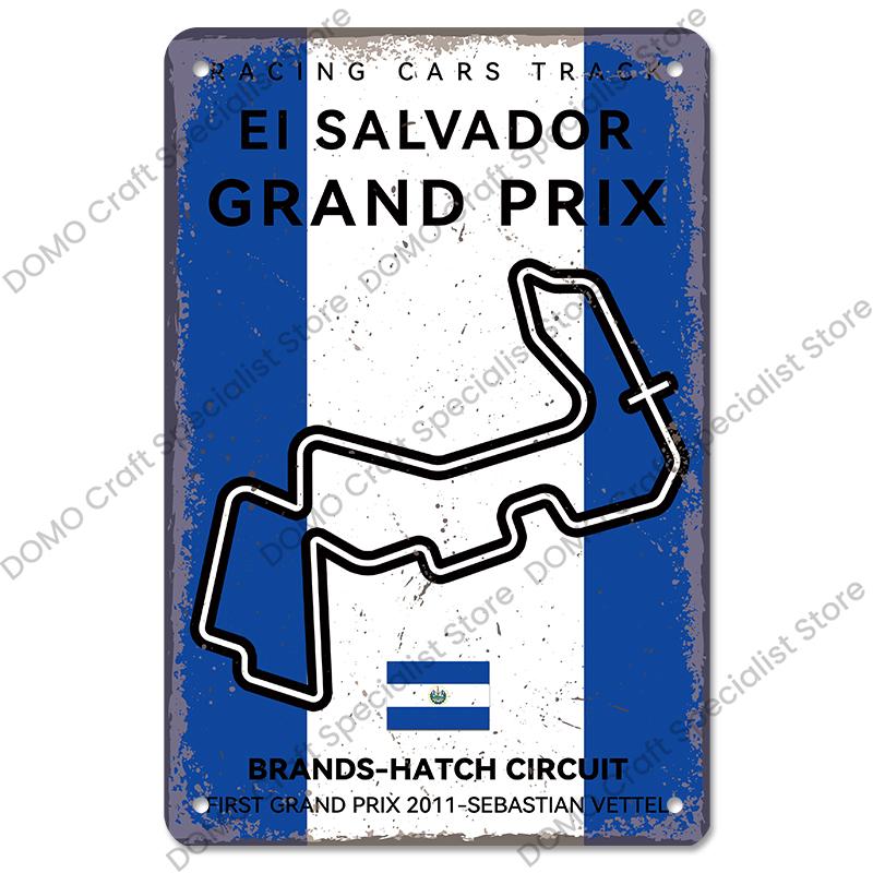 Плакат F1 Racing Circuit, винтажные металлические жестяные знаки, Монако, Испания, США, станция, ретро металлическая доска, гараж, бар, паб, клуб, домашний декор стен