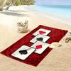 Playful card-inspired elegance Print beach towel, quick drying, suitable for travel, outdoor sports, jogging, the beach and swimming, gift