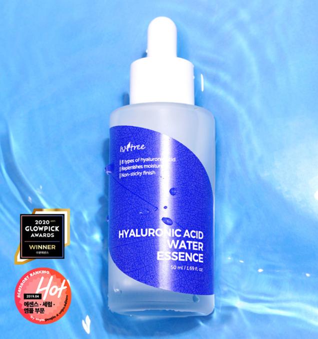 ISNTREE Hyaluronic Acid Water Essence 50ml – Deep Hydration Serum with Low Molecular Hyaluronic Acid