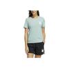 adidas Футболка женская спортивная с круглым вырезом и принтом Neo Smiley, зеленая GP5785