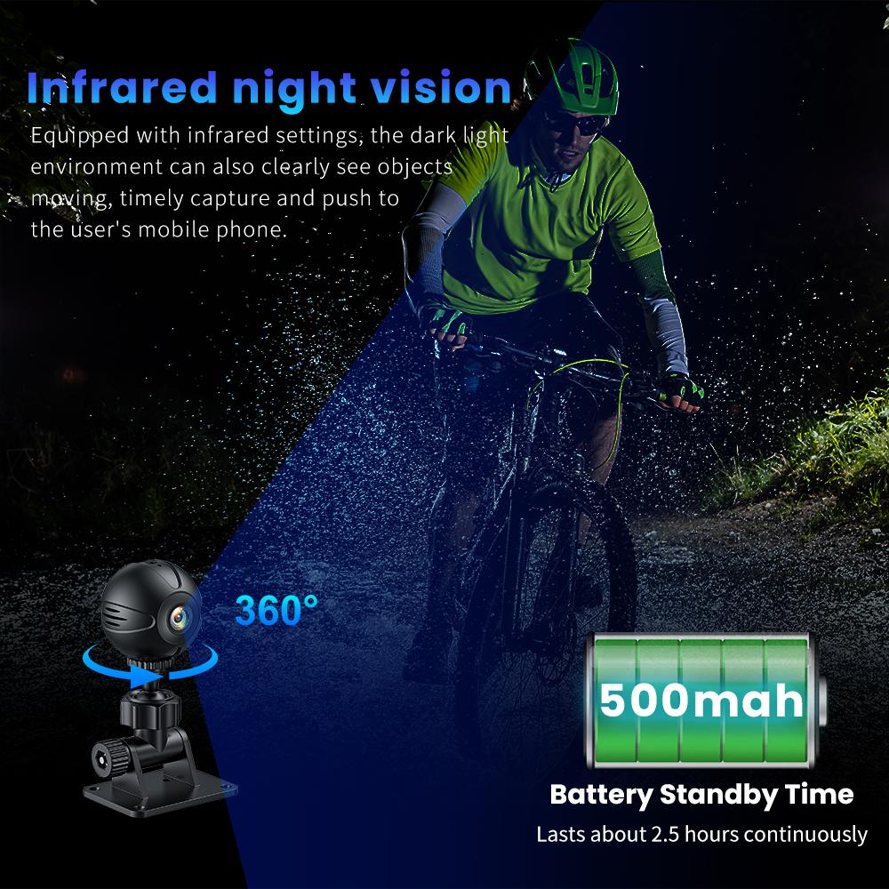 Камера для велоспорта на открытом воздухе, сетевая беспроводная камера высокой четкости, внутренняя камера безопасности