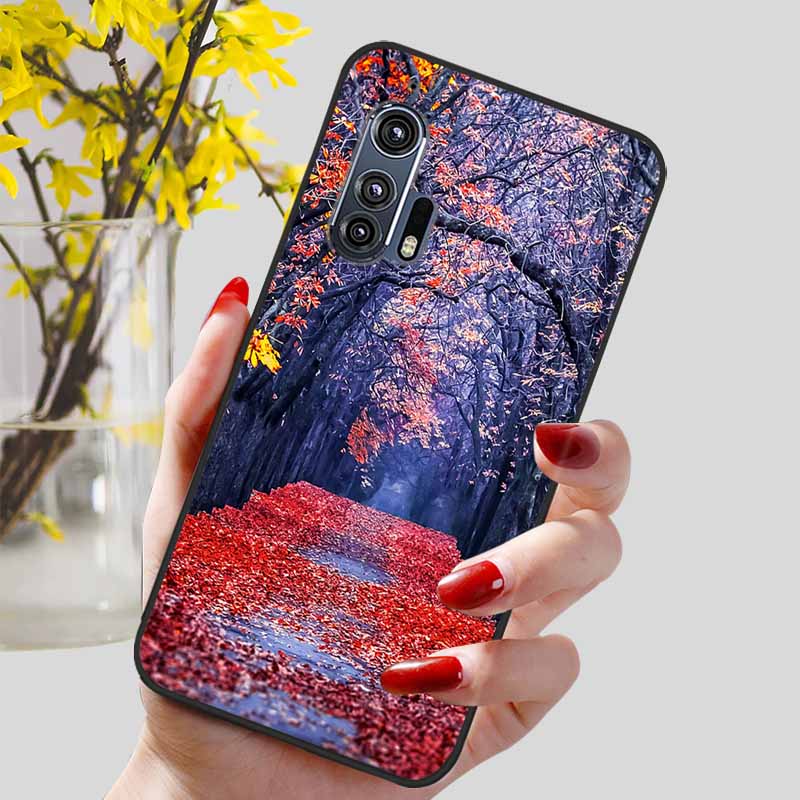 For Moto Edge Plus 2020 Case 6.7'' Flowers Soft TPU Beautiful Phone Cases for Motorola Edge+ 2020 Protect Silicon Bumper Cover