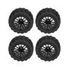 4pcs RC Tires Plastic Black Wear Resistant Micro Crawler Tires with Combiners Nuts for 18 for 110