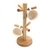 6 Hooks Mug Holder Tree,Wooden Cup Rack Tabletop , Tea Coffee Hoooks