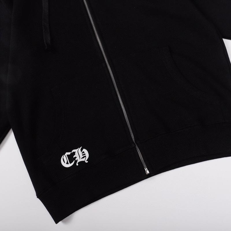 829 CHROME HEARTS 2026 Осень-Зима Новая Классическая Толстовка с Капюшоном и Молнией, Большого Размера, Подходит для Ношения Парами