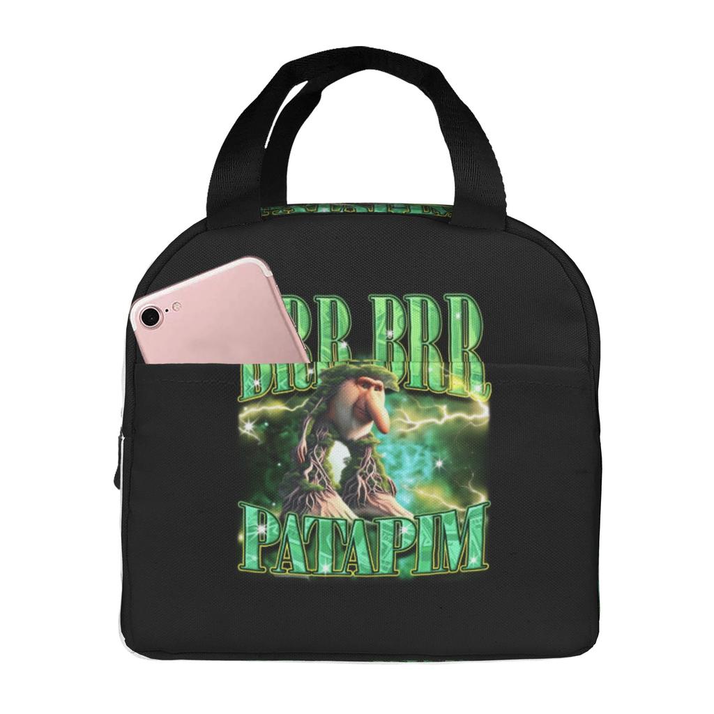 Italian Brainrot Brr Brr Patapim Insulated Lunch Bags for Women Meme Resuable Cooler Thermal Bento Box Outdoor Camping Travel