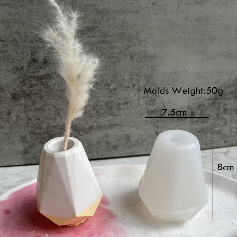 Hexagon Diamond Vases Silicone Molds for DIY Plaster Concrete Pen Holder Planter Mould Home Decor Ornament Handmade Gift