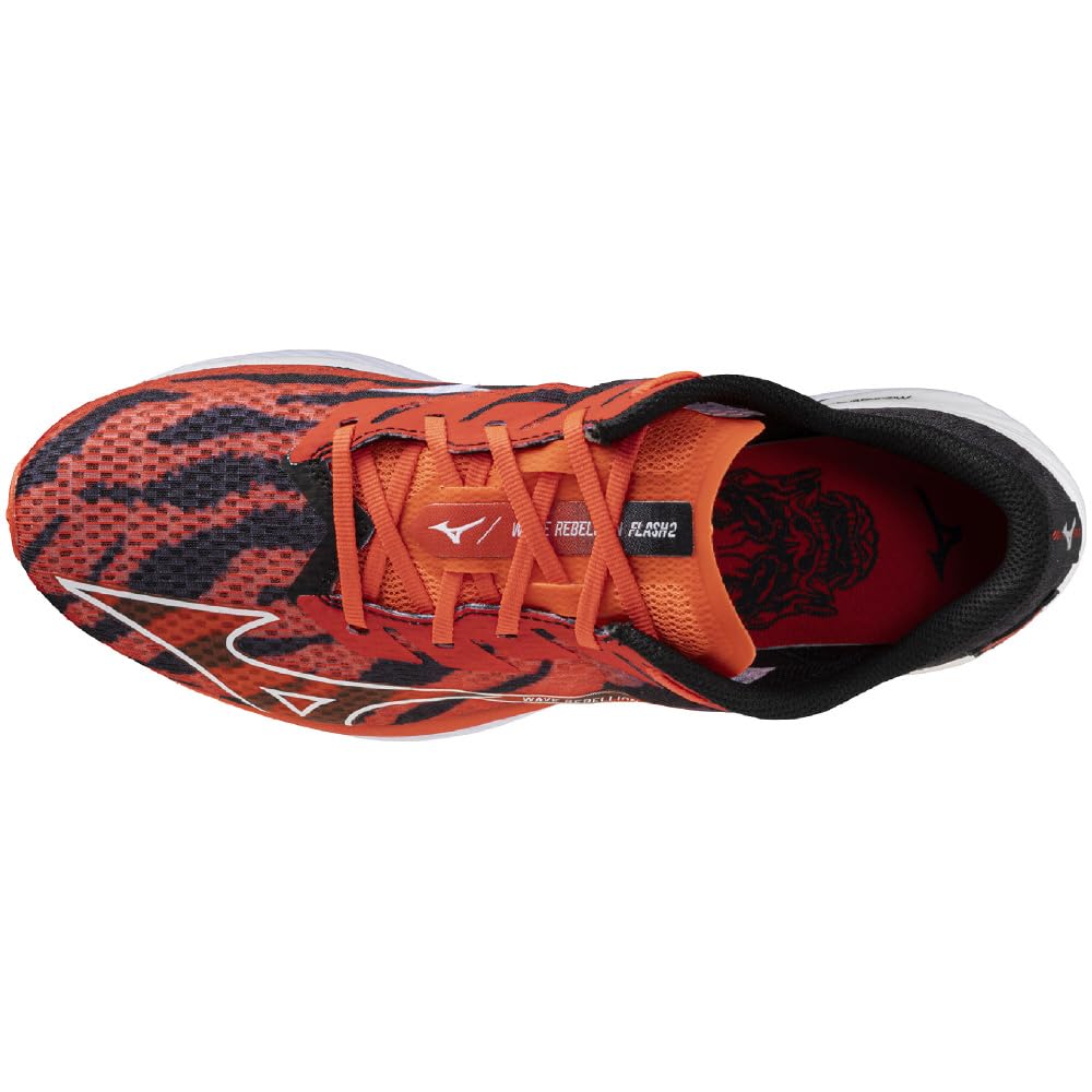 Mizuno Wave Rebellion Flash 2 Running Shoes, Jogging, Marathon, Training, Sports, Lightweight, Resilient, Thick Sole, Akaoni x Aooni, Size 22.5 cm, 2E