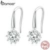 BAMOER Authentic 925 Sterling Silver Simple Versatile Hook Earrings for Women Plated Platinum Earrings Jewelry Wedding Gift