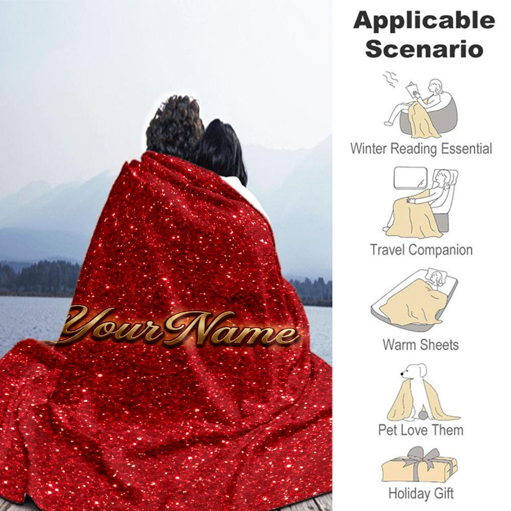 Rose Personalized Name Blanket Throw Personalized Blanket Warmthful Decor Throw For Couch Office Chair Livingroom Nap All-Season Use