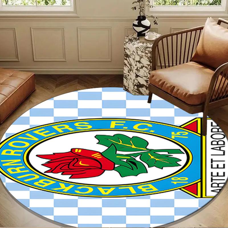 Blackburn Rovers Round mat, Anti-slip Circle Carpet Chair rug For livingroom,Bedroom, doormat home decor Gift Christmas Gifts