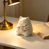 Мини-фигурка милого кота, 3D-печатная статуэтка кота, пьющего чай, Маленькое настольное украшение для декора полки в гостиной, спальне, офисе