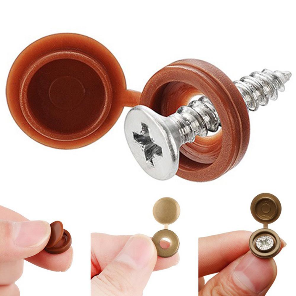 50PCS Practical Hinged Plastic Screw Fold Snap Protective Cap - Button Nuts Cover for Bolts Protect Furniture Exterior DecorGood product